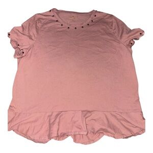 Kate Spade Women’s Pink Short Sleeve Top with Stud Detail Size XL